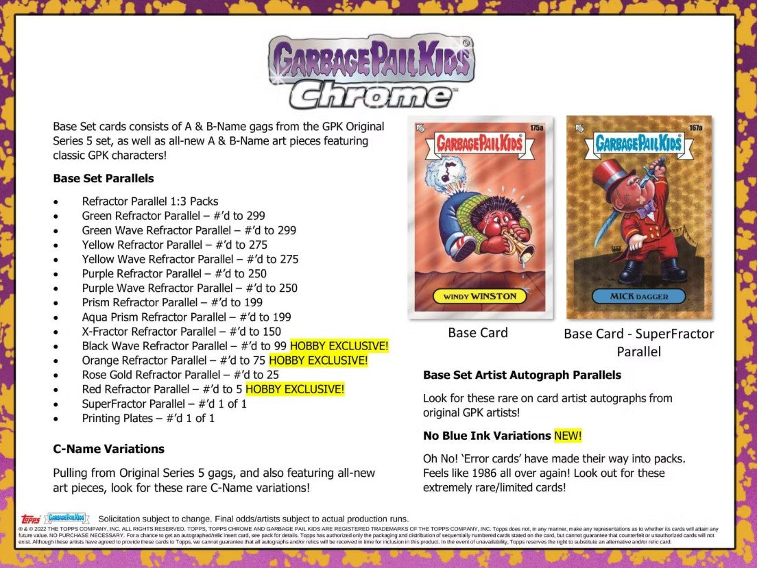 Garbage Pail Kids Chrome Series 5 Hobby Box (Topps 2022)