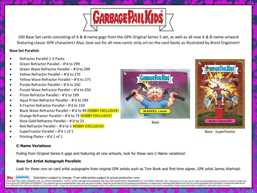 Garbage Pail Kids Chrome Series 6 Hobby Box (Topps 2023)