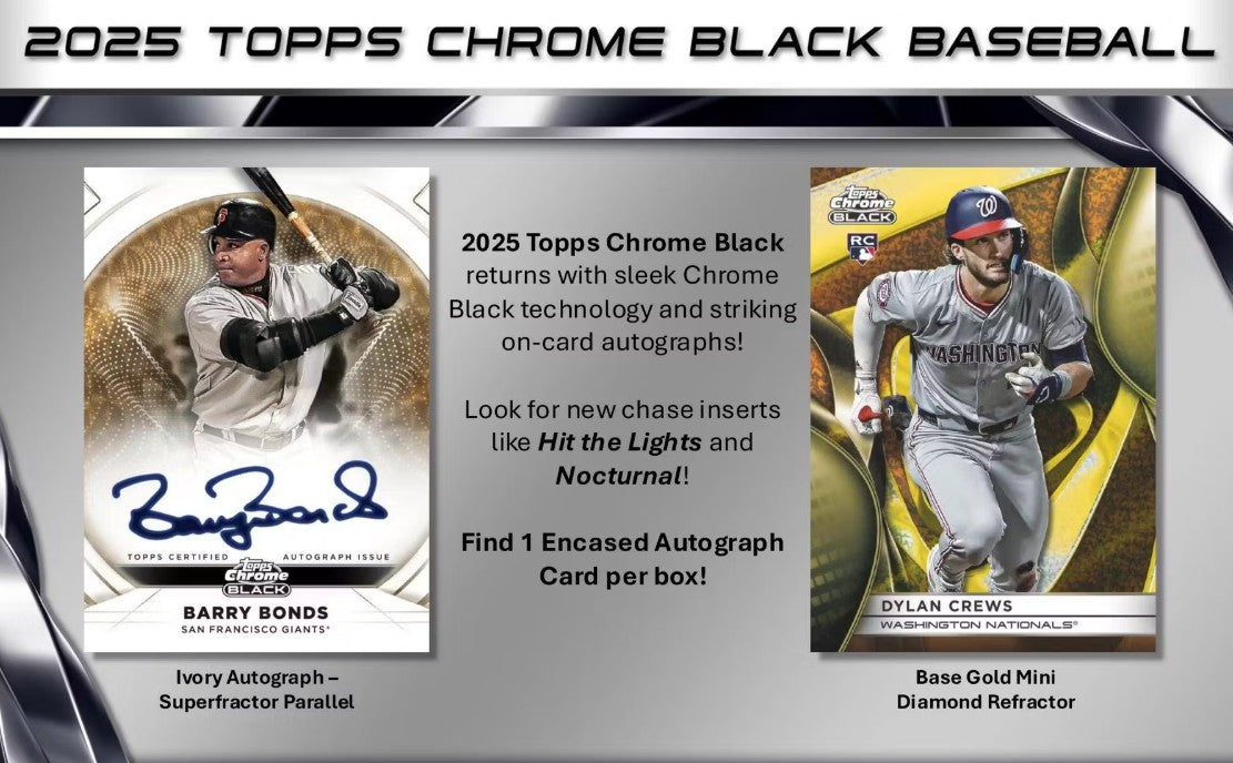 2025 Topps Chrome Black Baseball Hobby Box