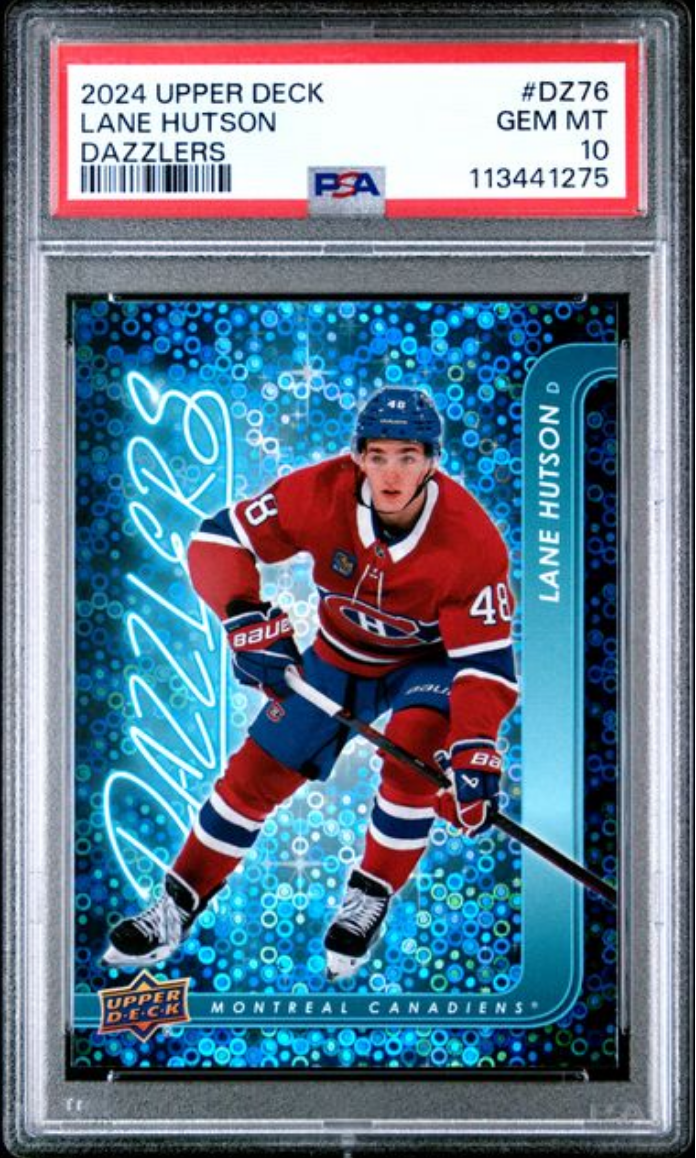 Graded 2024 Upper Deck Lane Hutson #DZ76 Dazzlers Rookie RC Hockey Car –  Orb Sports Cards & Collectibles