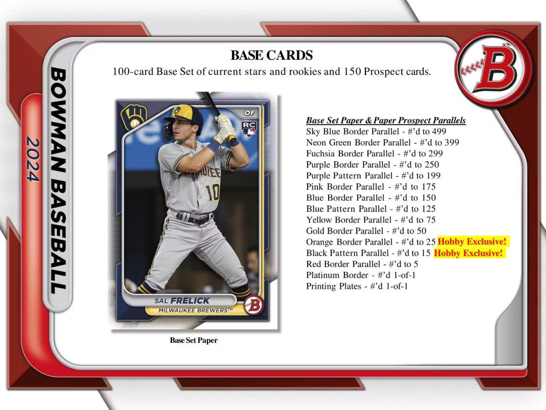 Caja de pasatiempos de béisbol Bowman 2024