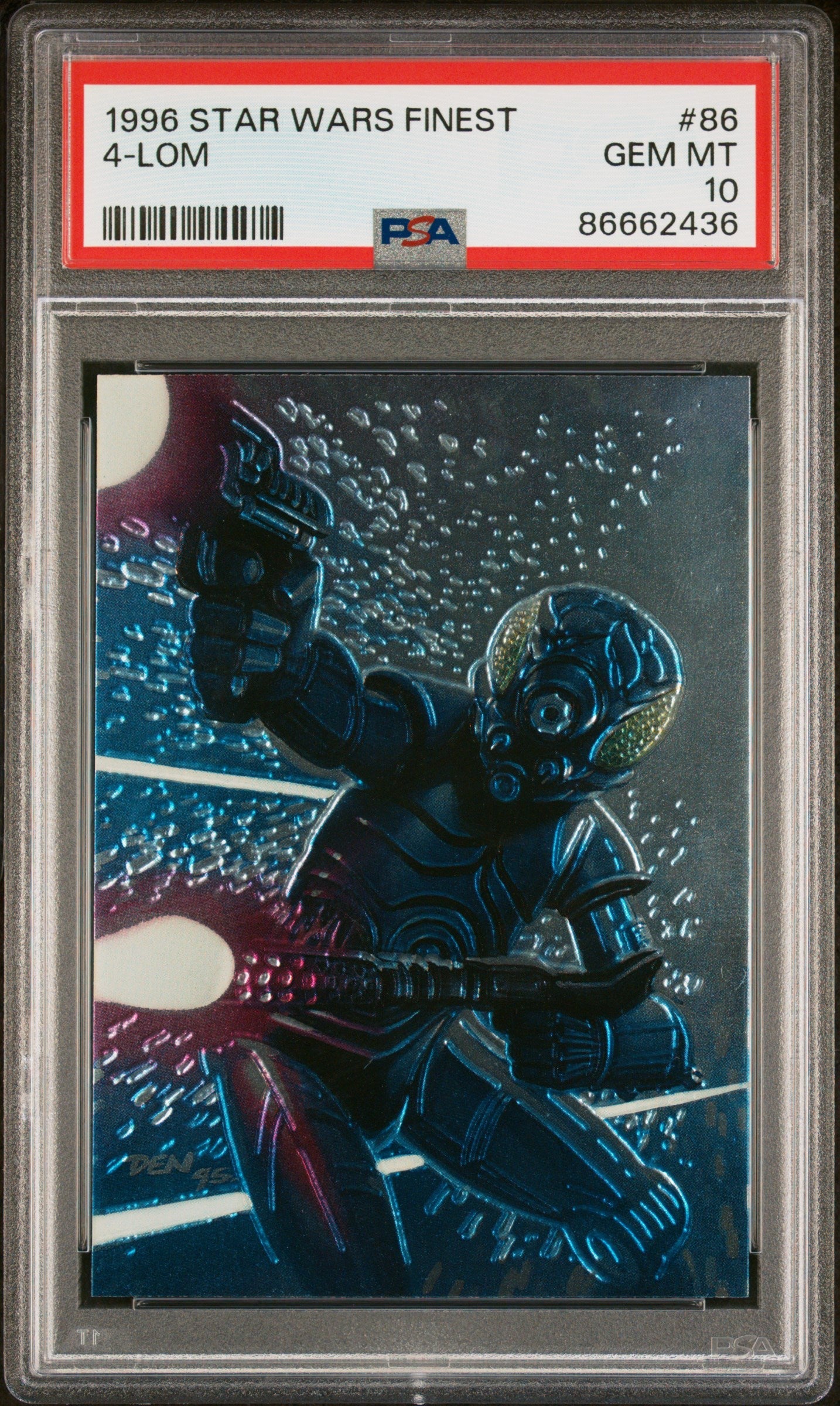 1996 STAR WARS FINEST 4-LOM #86 - PSA 10