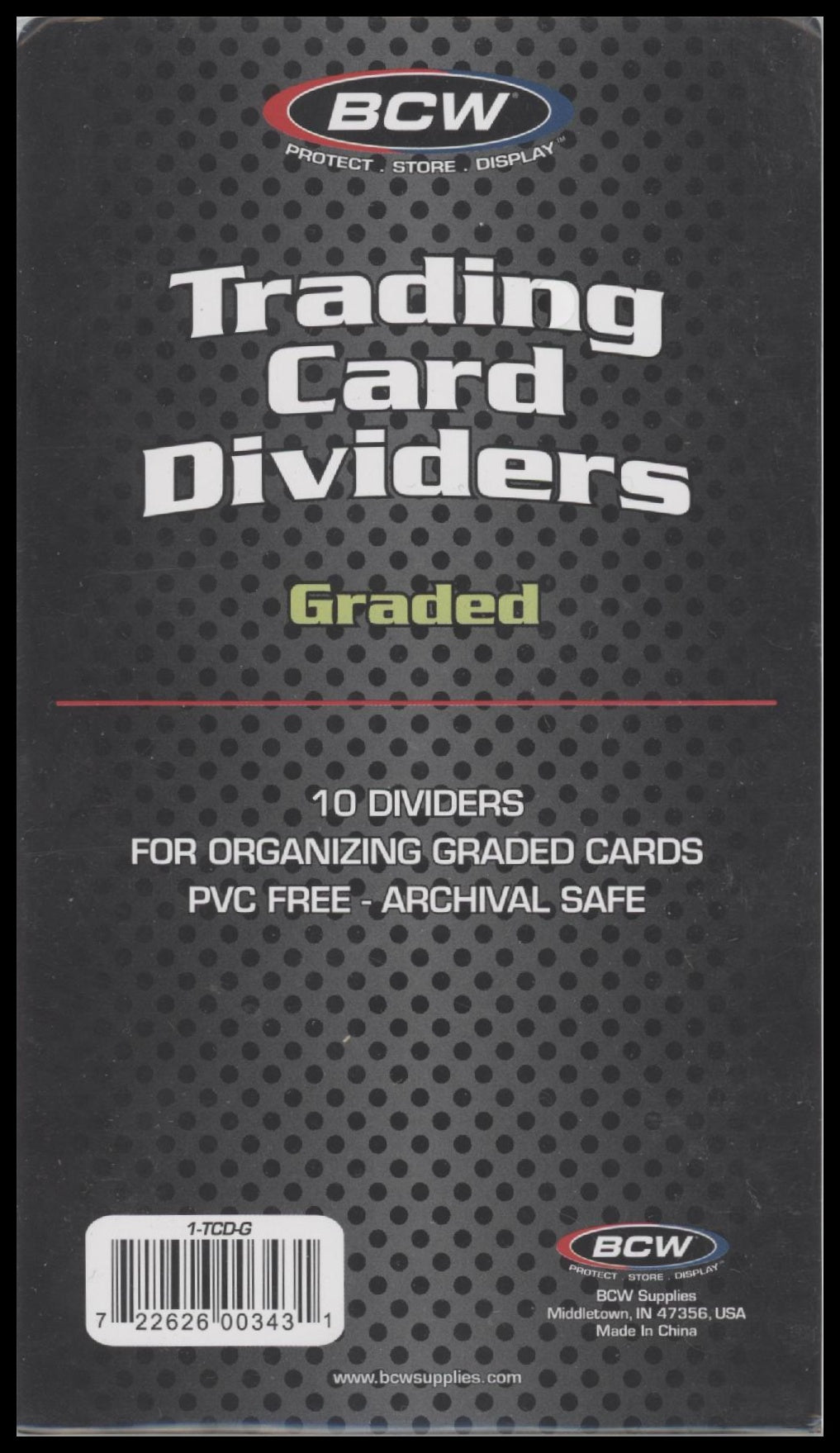 BCW Trading Card Dividers Graded Cards