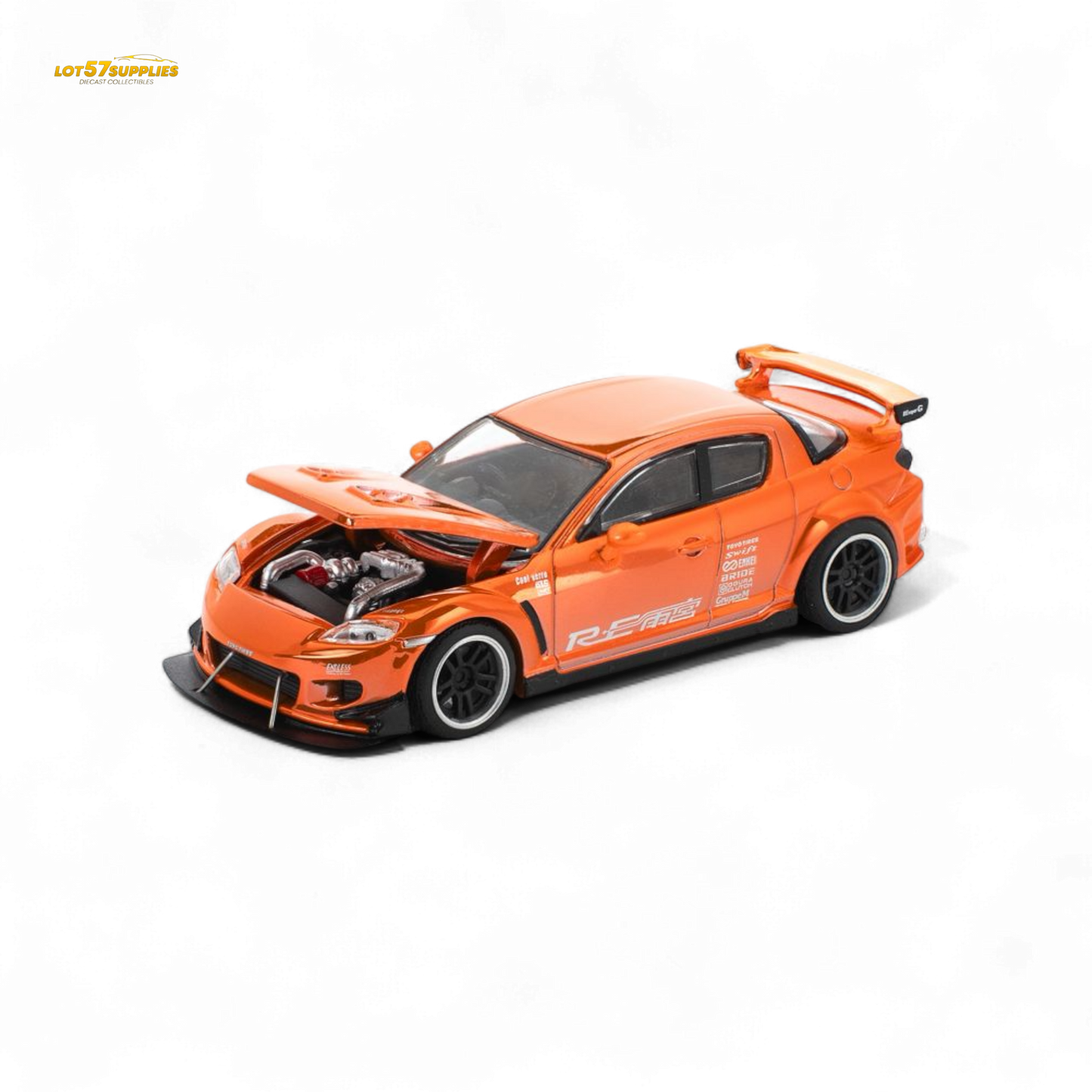 (Pre-Order) Poprace Mazda RX-8 Re-Amemiya Chrome Orange 1:64