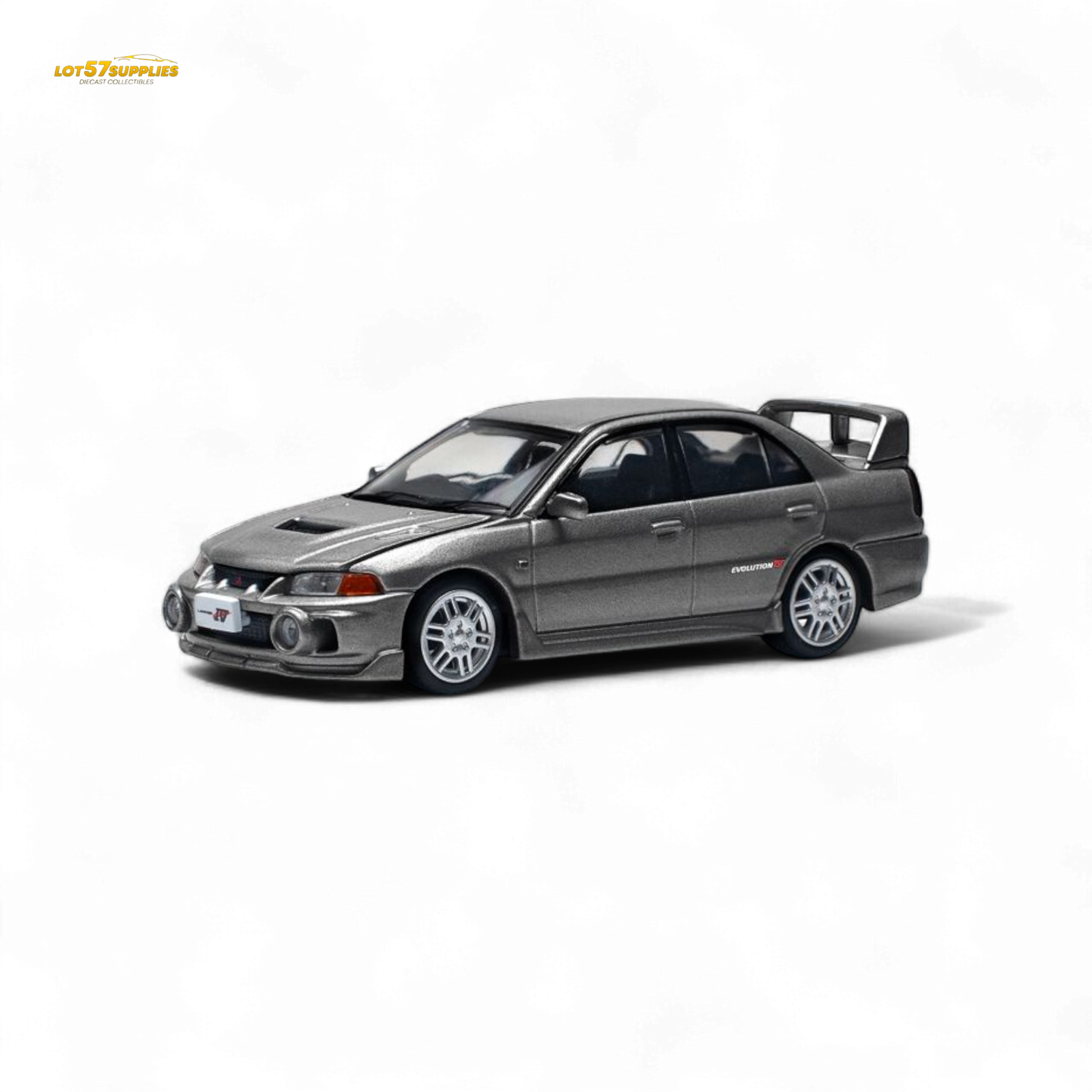 (Pre-Order) PopRace Mitsubishi Lancer Evolution IV Dark Grey 1:64