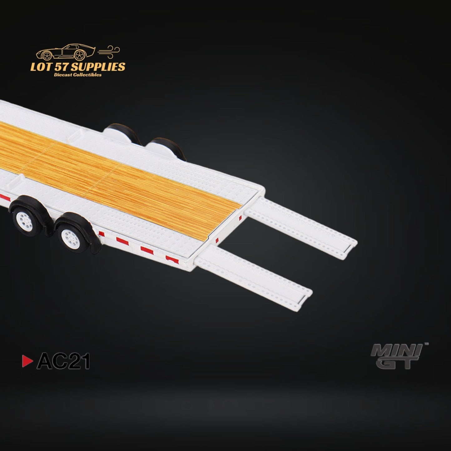 Mini-GT Car Hauler Trailer White 1:64