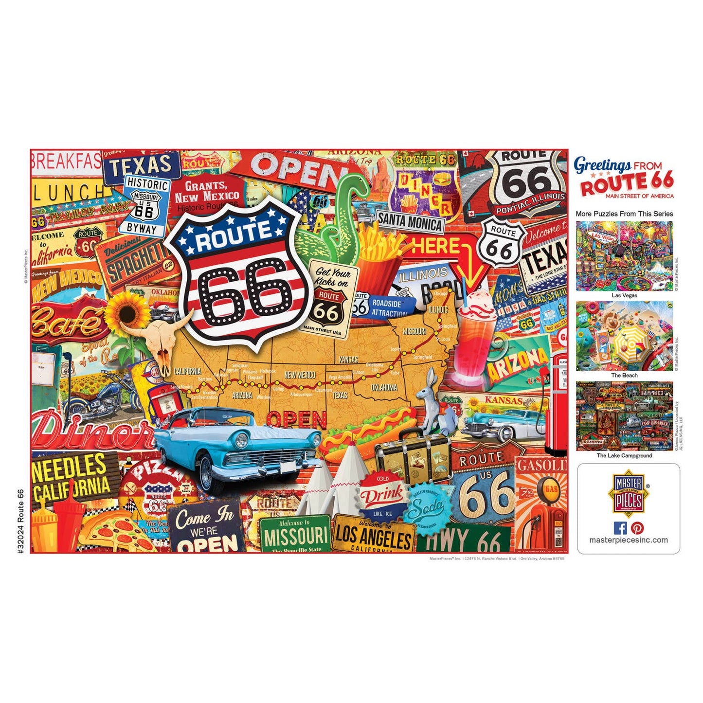 Greetings From Route 66 - 550 Piece Puzzle by MasterPieces