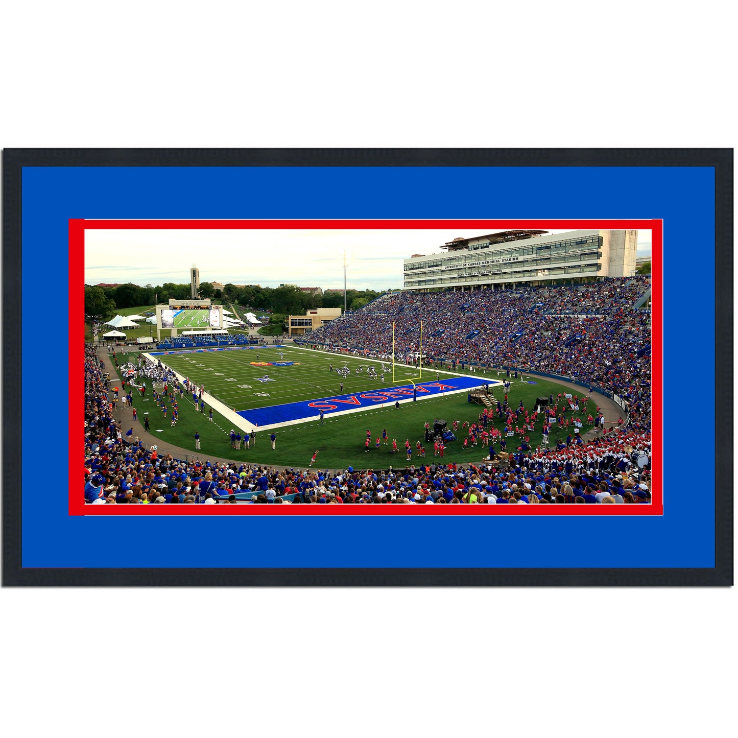 Framed David Booth Kansas Memorial Stadium Kansas Jayhawks 16x24 NCAA Football Photo Professionally Matted