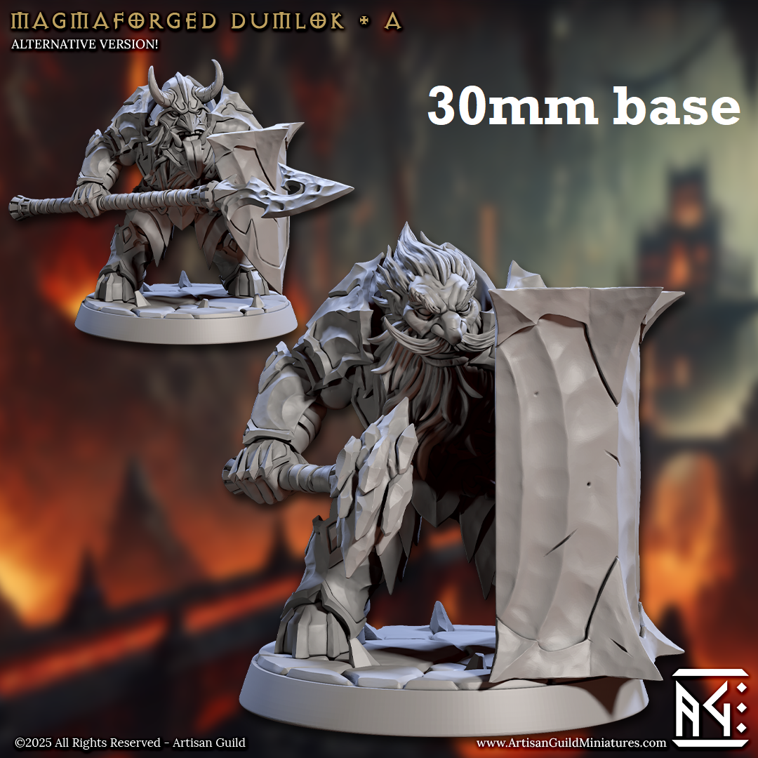 Magmaforged Dumlok: Sculpt A (Male Fire Dwarf Warrior)