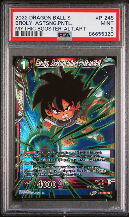 2022 DRAGON BALL SUPER MYTHIC BOOSTER BROLY, ASTSNG.PNTL. #P-248 - PSA 9