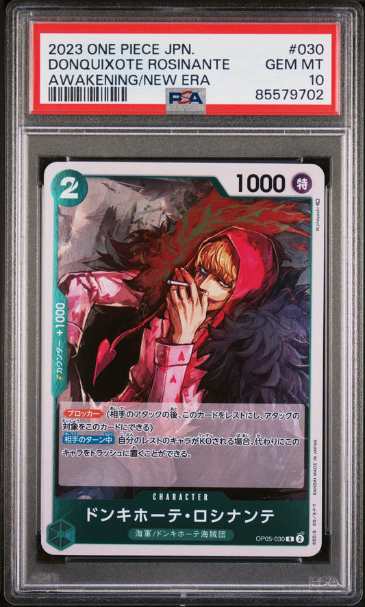 2023 ONE PIECE JAPANESE AWAKENING OF THE NEW ERA DONQUIXOTE ROSINANTE #30 - PSA GEM MT 10