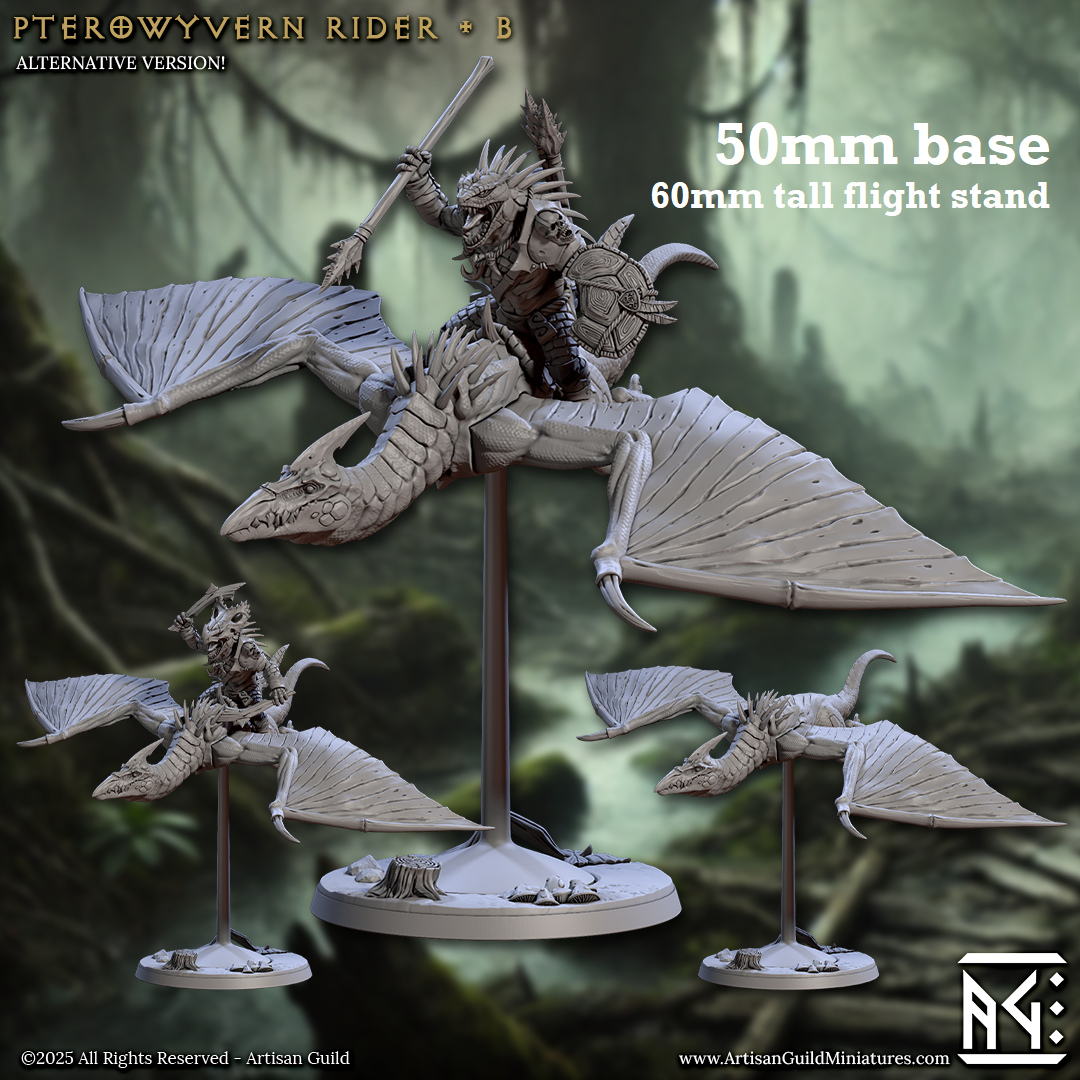 Pterowyvern Rider: Sculpt B (Pterodactyl Cavalry Unit)