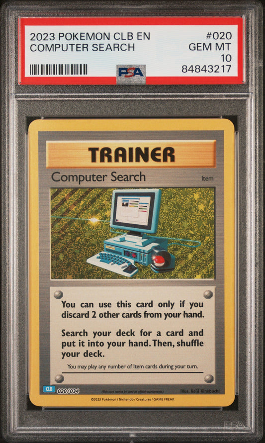 2023 POKEMON BLASTOISE & SUICUNE ex DECK COMPUTER SEARCH #20 PSA 10
