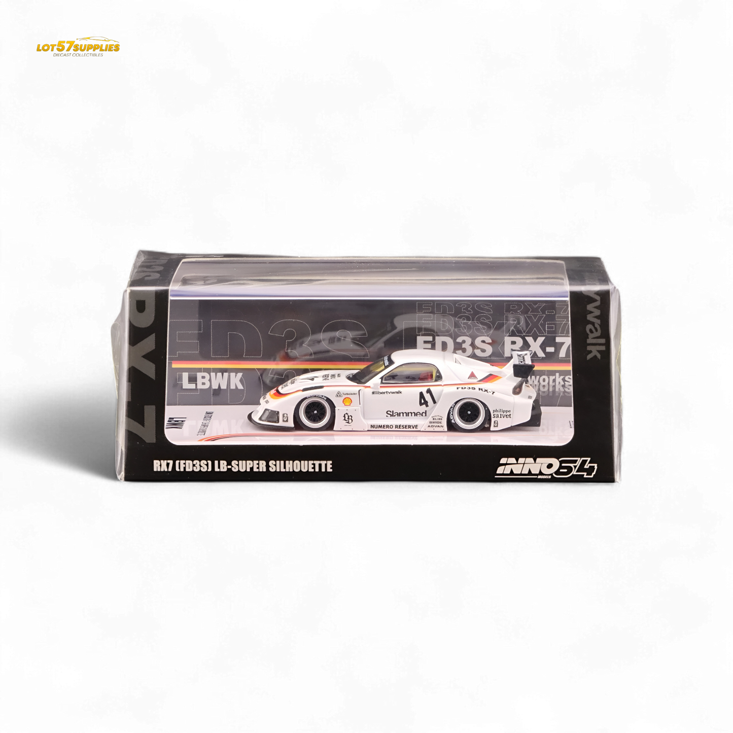 Inno64 Mazda RX-7 LBWK White 1:64