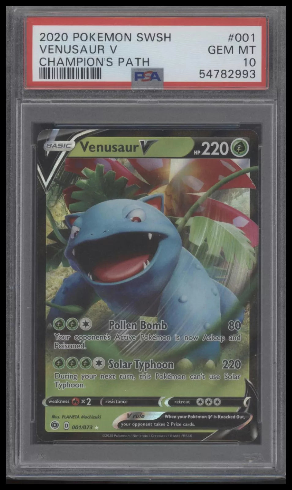 Camino del campeón Pokémon 2020 n.° 001 Camino del campeón Venusaur V PSA 10