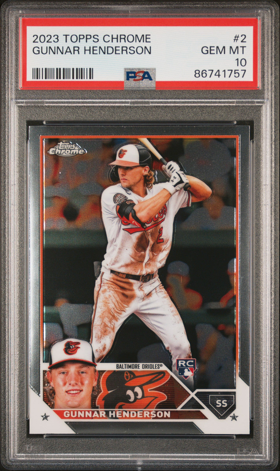 2023 Topps Chrome #2 Gunnar Henderson PSA 10