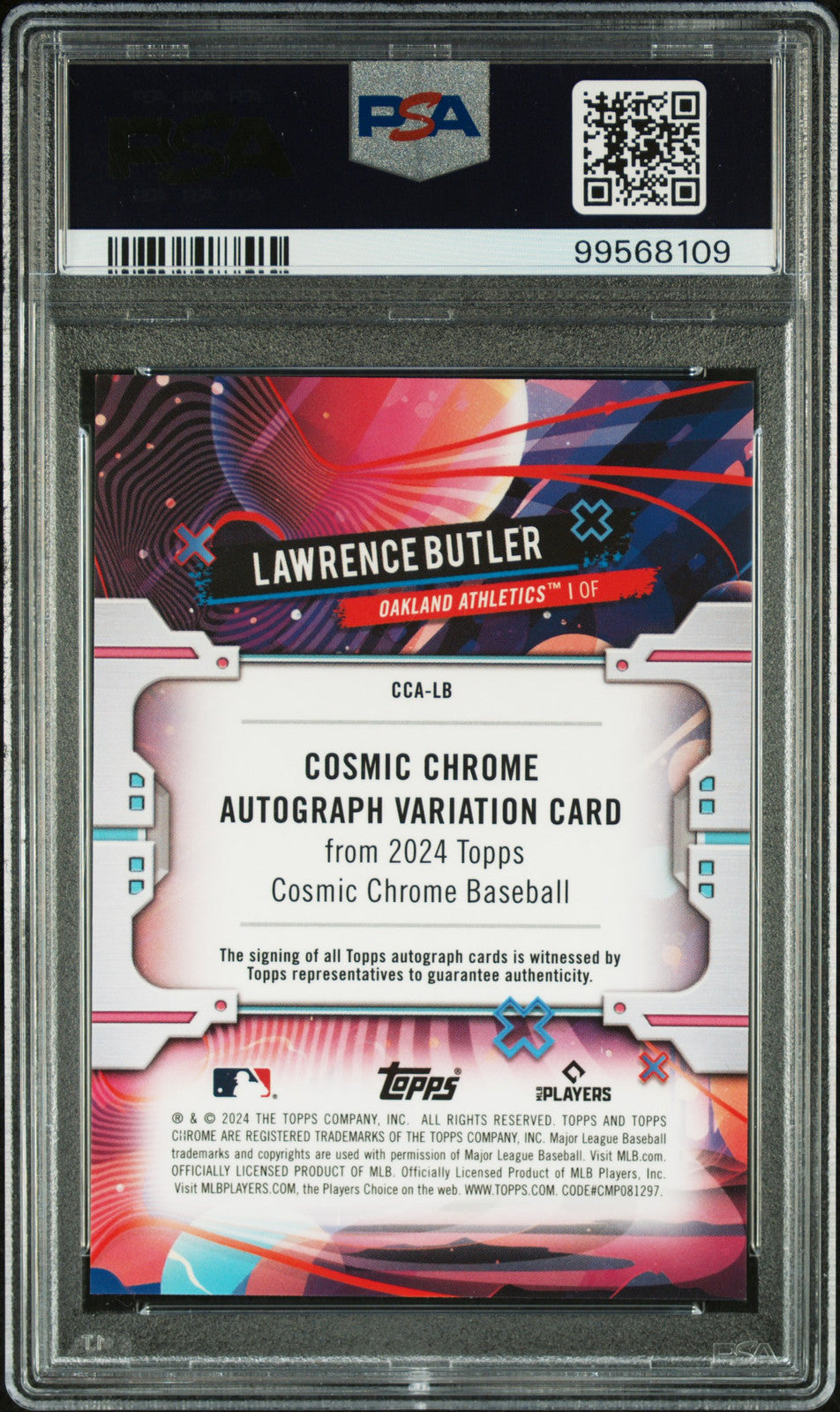 2024 Topps Chrome Cosmic Auto Lawrence Butler Auto-Orange Galactic PSA 10