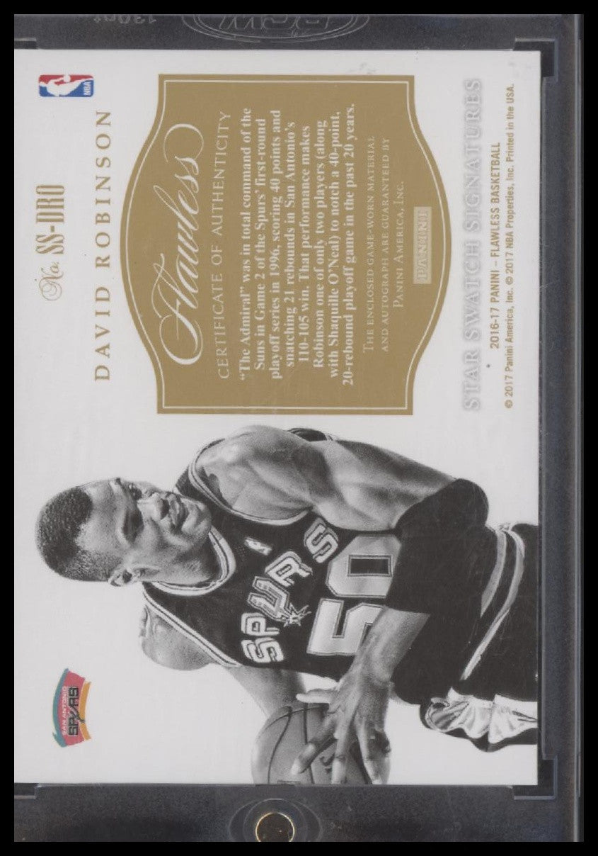 David Robinson 2016-17 Panini Flawless Flawless Auto Patch #/15