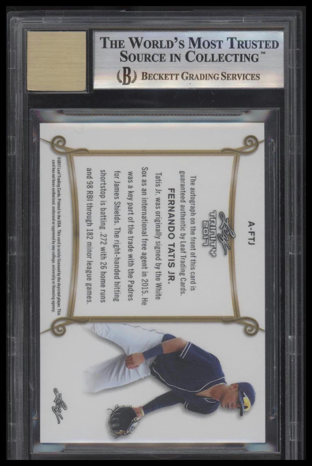 2017 Leaf Trinity Silver Spectrum #AFTJ Fernando Tatis Jr./5 BGS 9.0