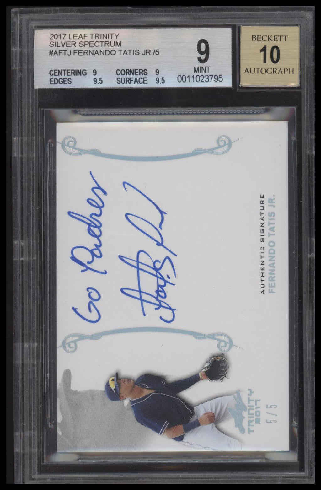 2017 Leaf Trinity Silver Spectrum #AFTJ Fernando Tatis Jr./5 BGS 9.0
