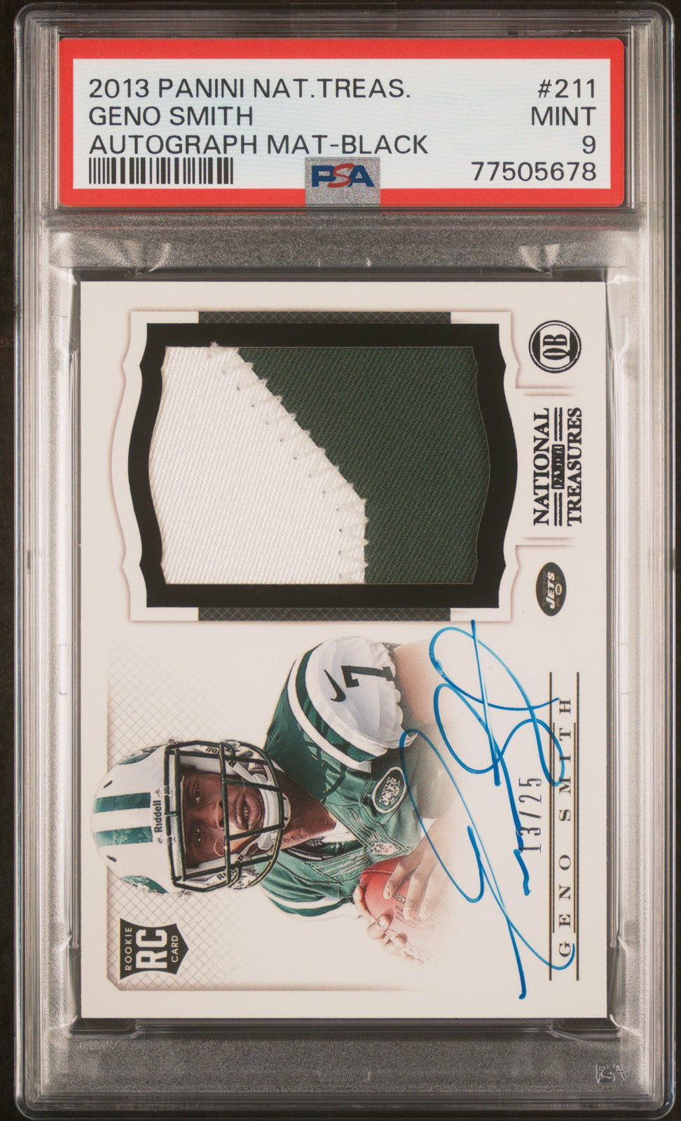 2013 Panini National Treasures #211 Geno Smith Autograph Mat-Black PSA 9