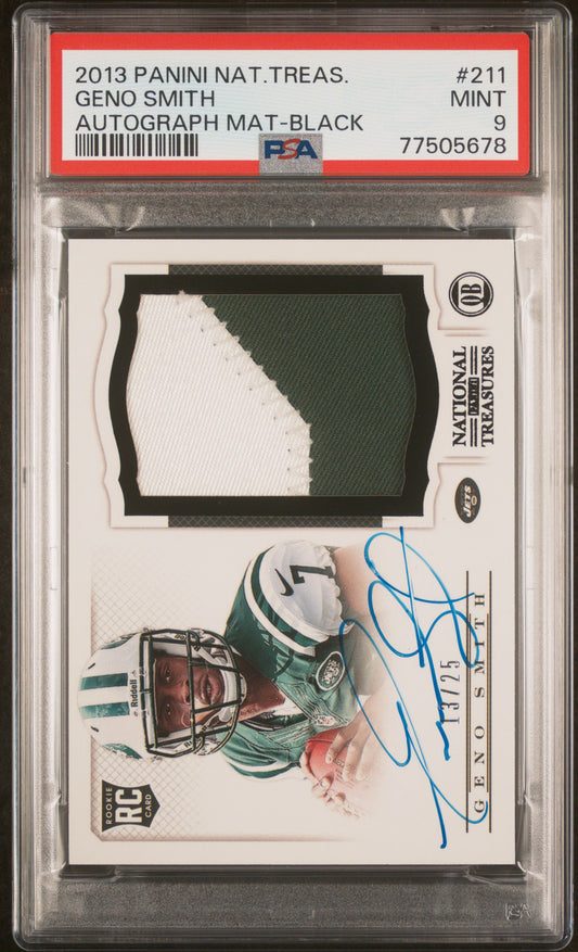 2013 Panini National Treasures #211 Geno Smith Autograph Mat-Black PSA 9