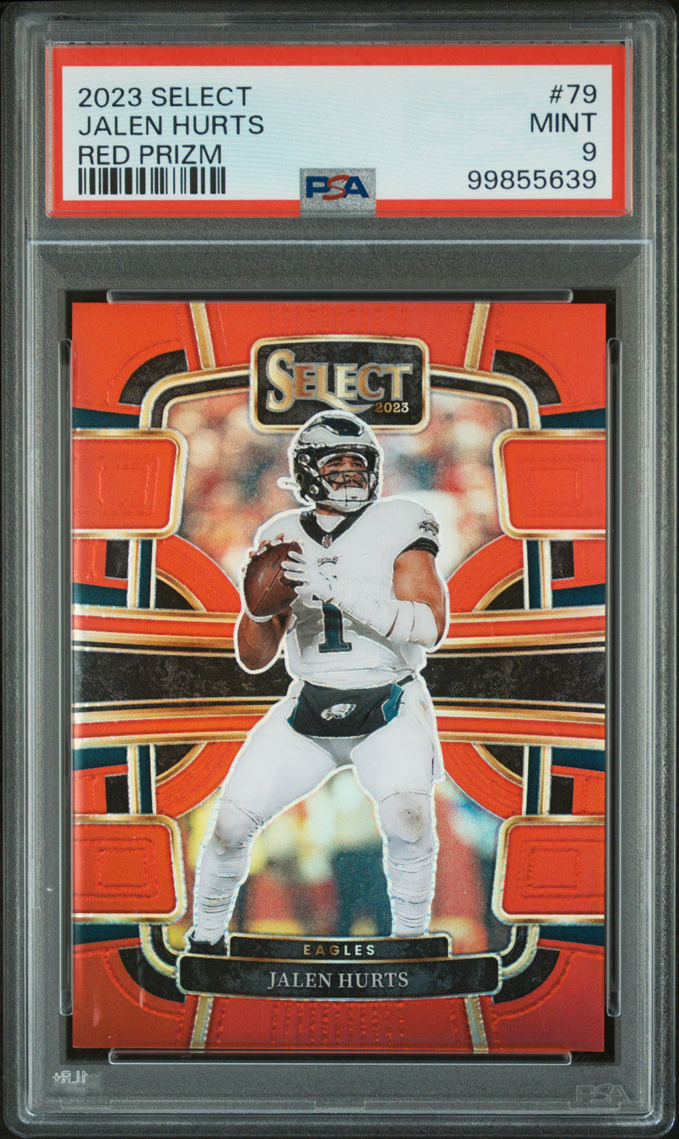2023 Panini Select #79 Jalen Hurts Red Prizm PSA 9