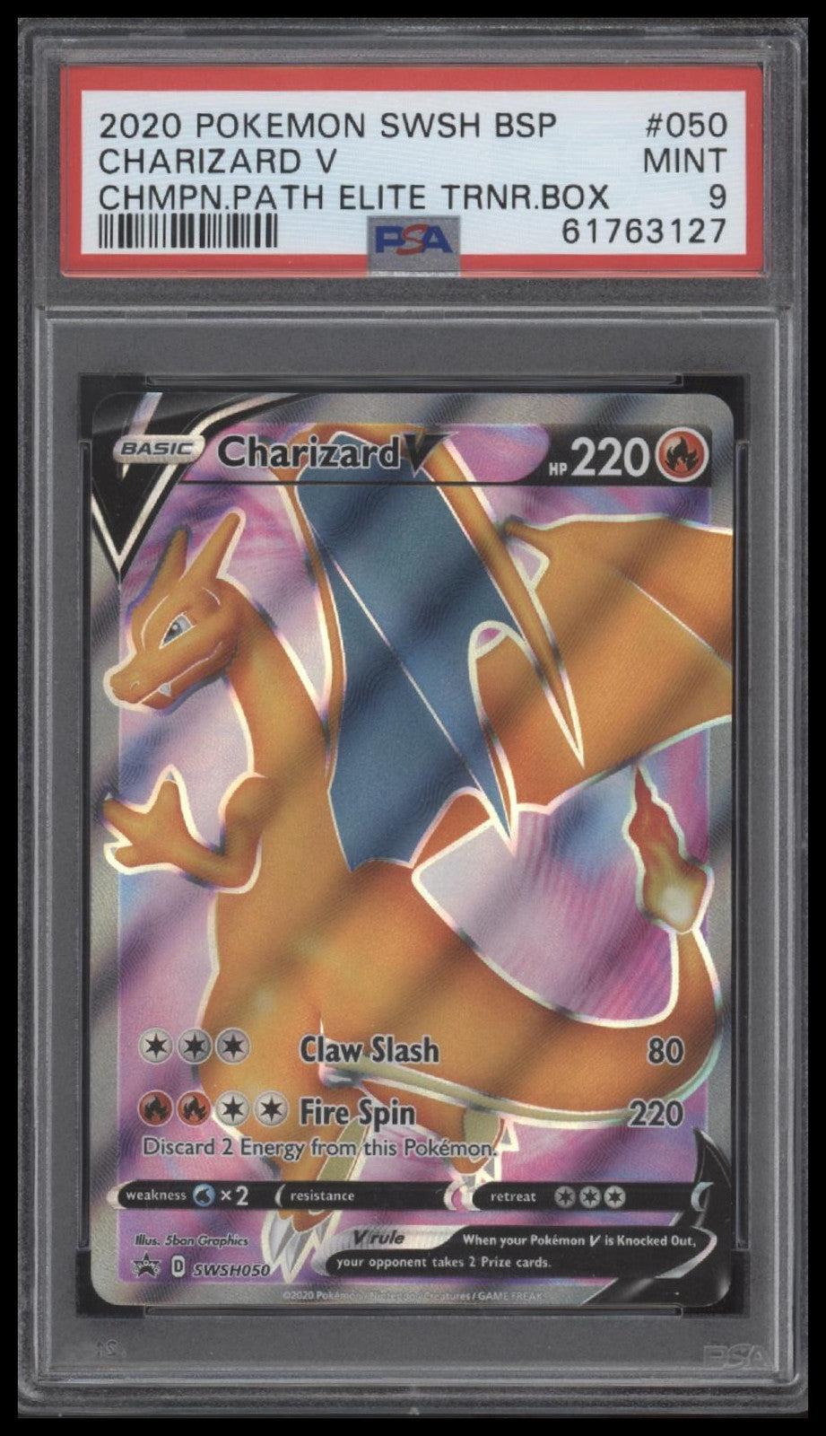 Charizard V 2020 Pokemon Black Star Promo #050 Chmpn.Path ETB PSA 9