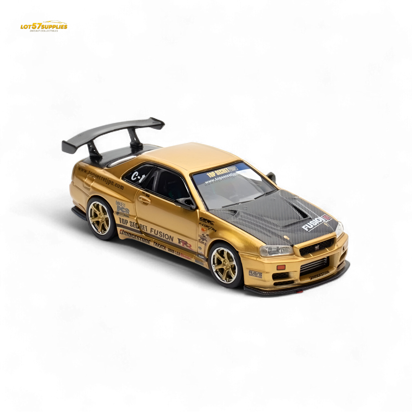 Inno64 Top Secret R34 GT-R Gold 1:64
