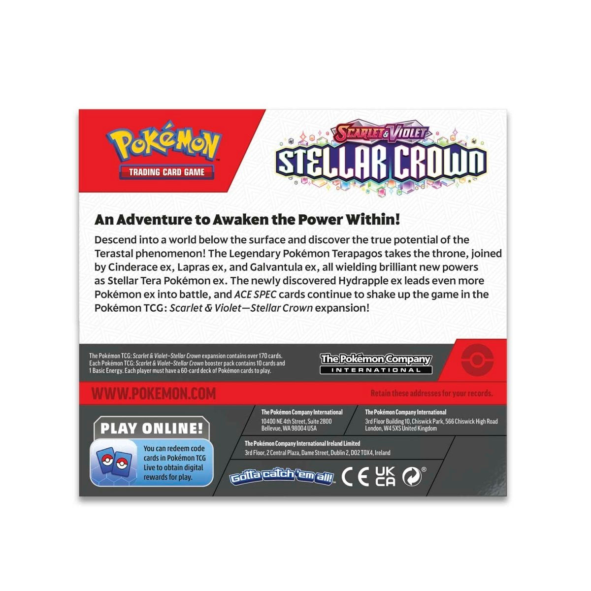 Caja de presentación de sobres con corona estelar de Scarlet & Violet (36 paquetes)