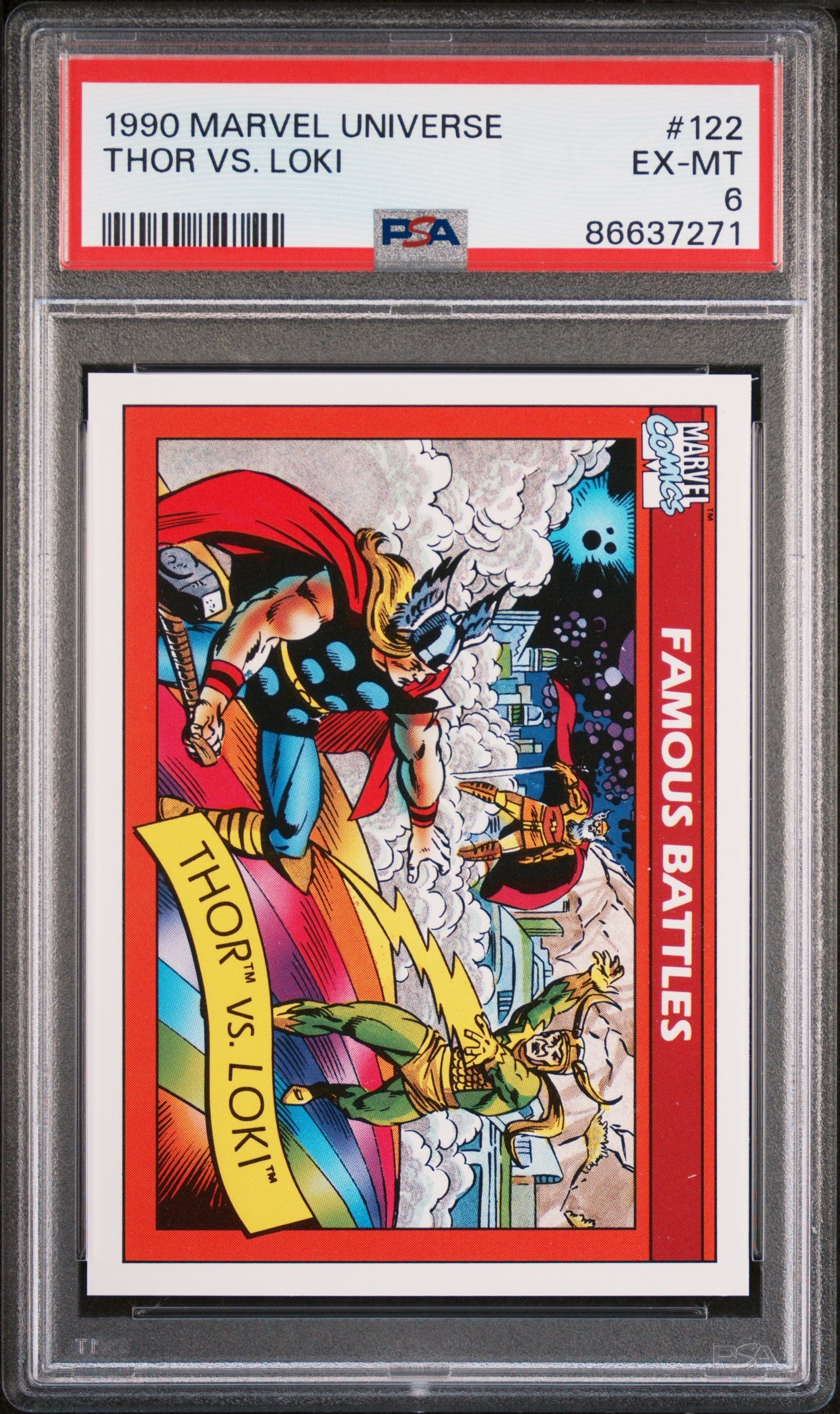 1990 MARVEL UNIVERSE THOR VS. LOKI  #122 - PSA 6