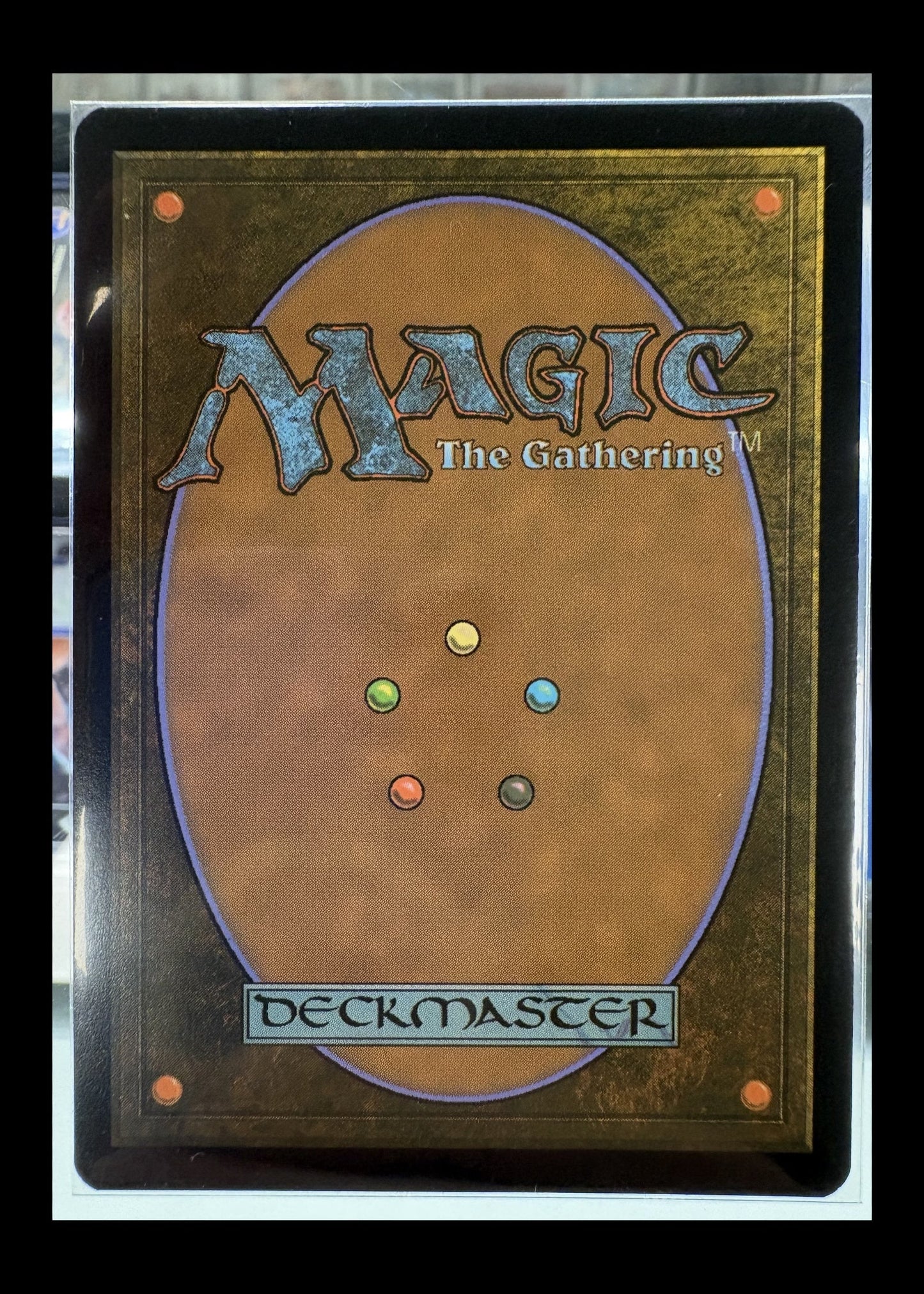 Temple Garden #532 Unfinity borderless Galaxy Foil Magic card back - complete card perimeter visible