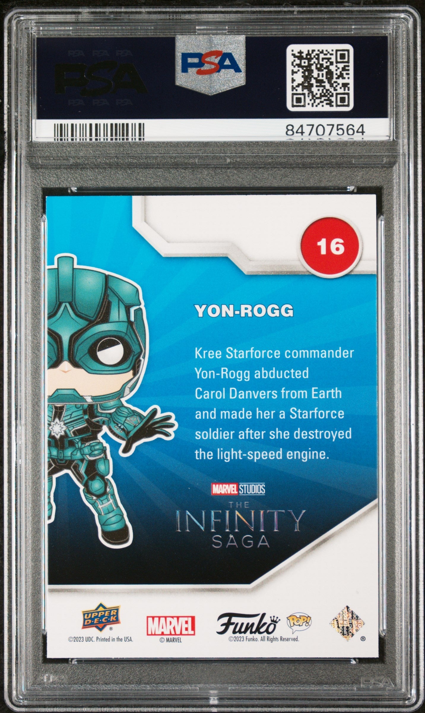 2023 UPPER DECK FUNKO POP MARVEL  YONROGG SPECTRUM #16  PSA 9