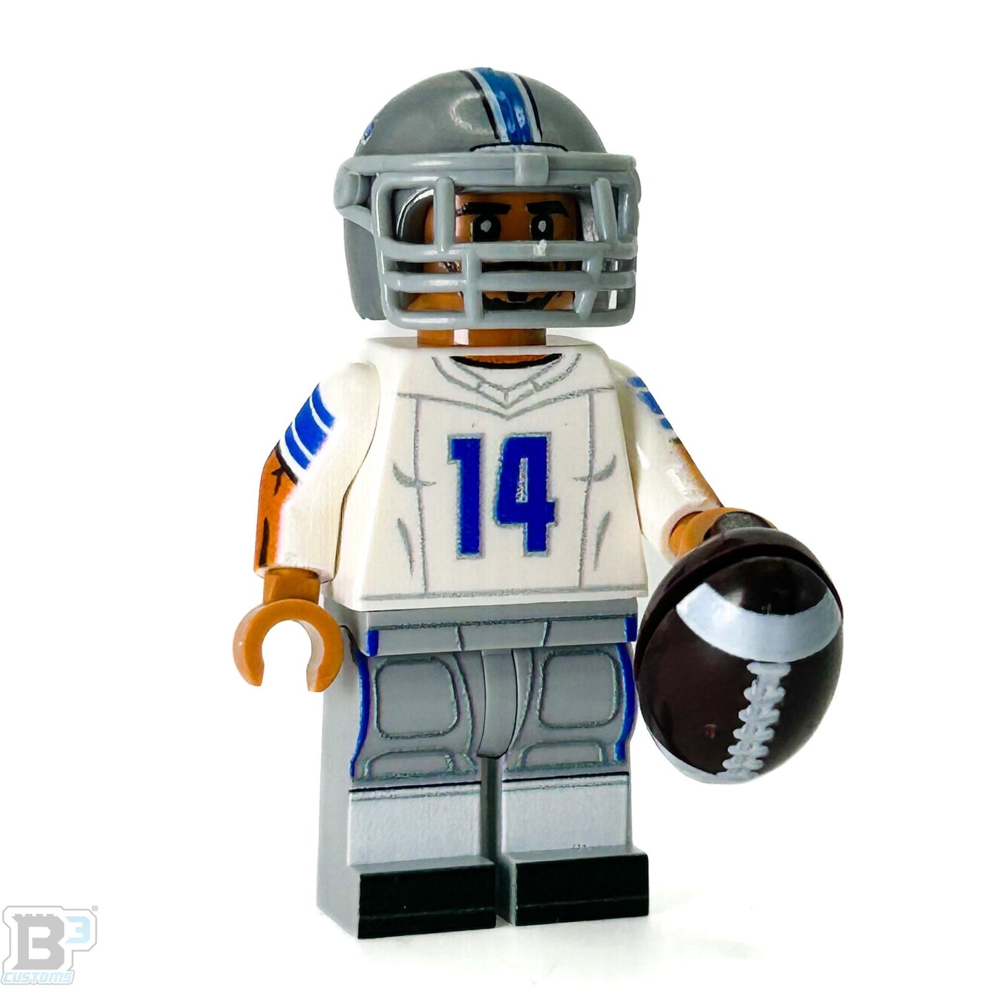 #14 WR St. Brown Detroit Football Player Minifig - B3 Customs
