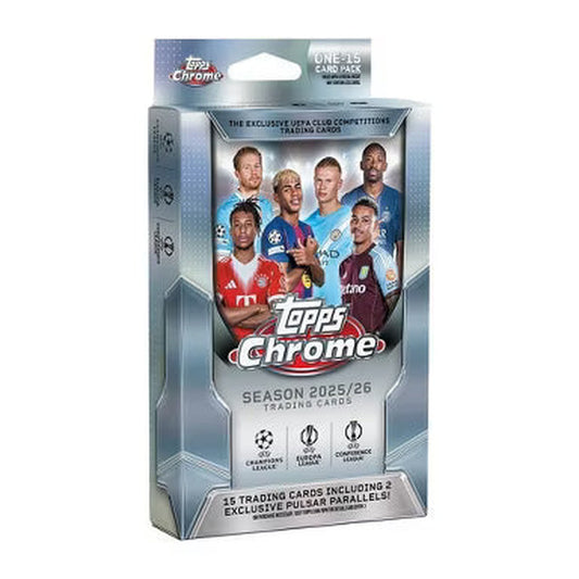 2025-26 Topps UEFA Chrome Soccer Trading Card Hanger Box