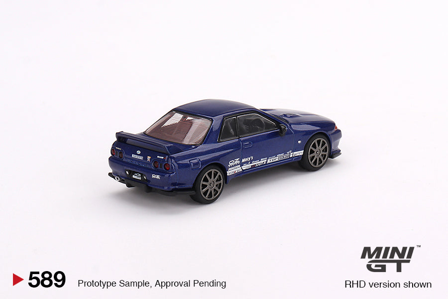 Mini-GT Nissan Skyline GT-R R32 Metallic Blue 1:64