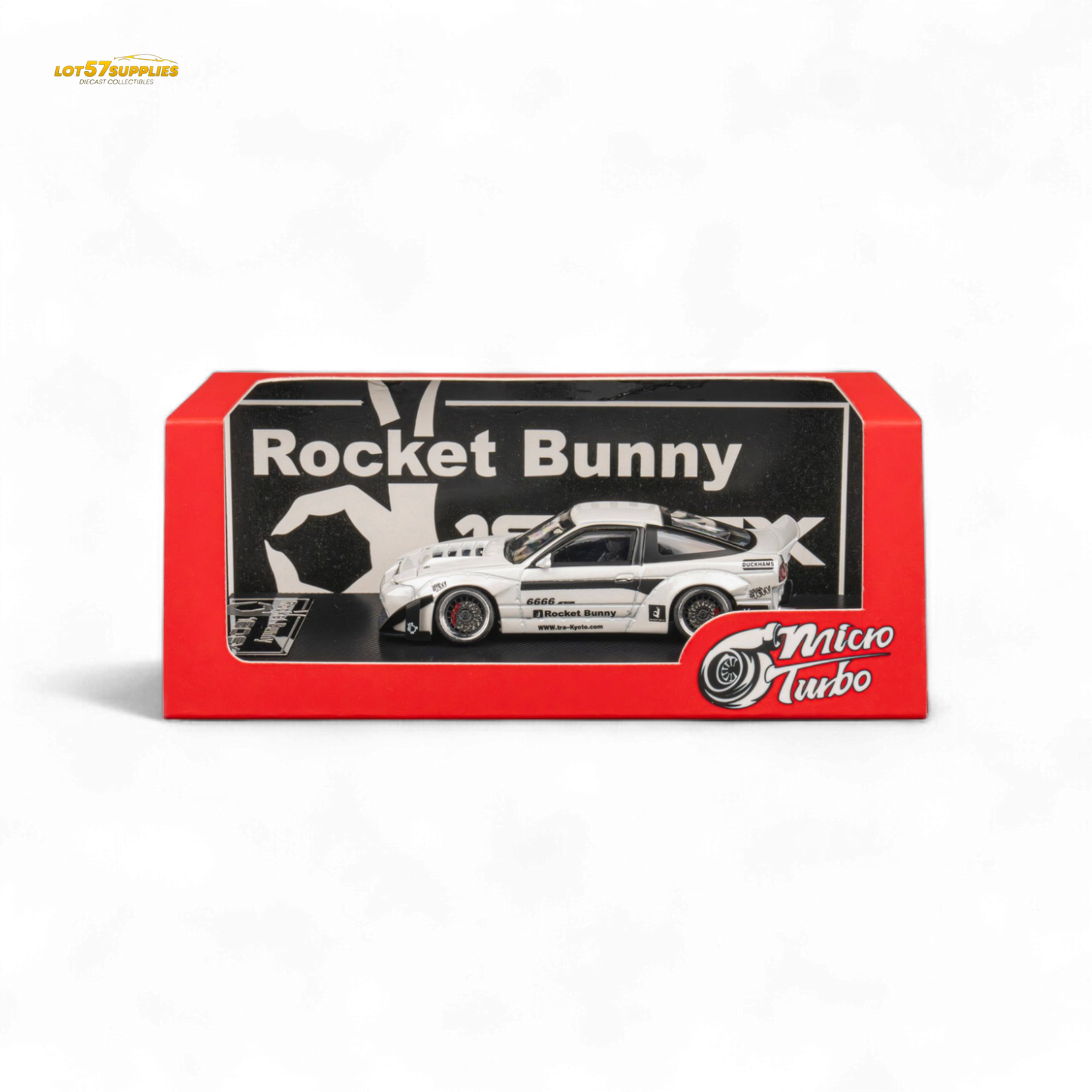 MicroTurbo Nissan 180SX Pandem Rocket Bunny White 1:64