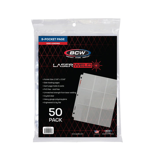BCW LaserWeld® 9-Pocket Page (50 CT. Pack) Side Loading