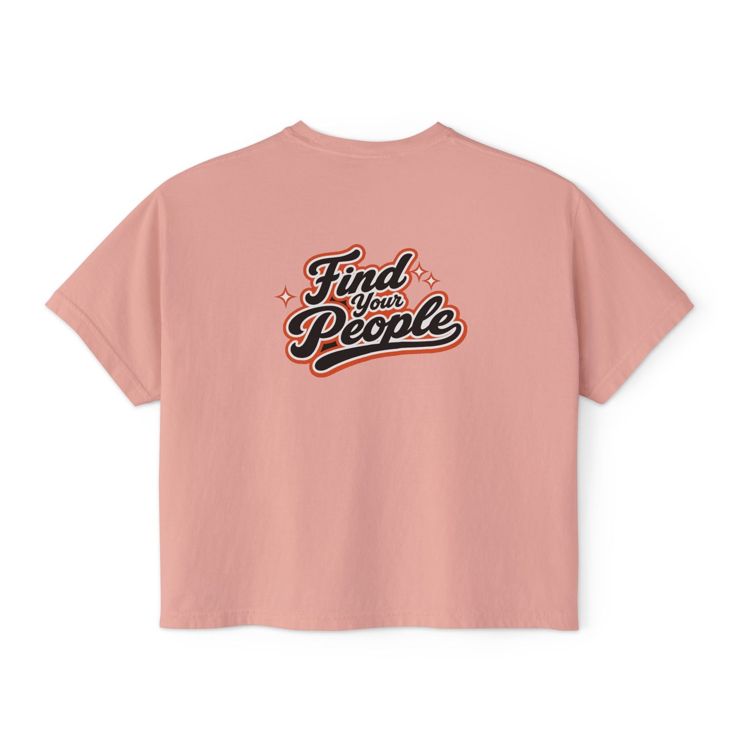Find Your People Boxy Tee — Women's Casual Retro Script T-Shirt