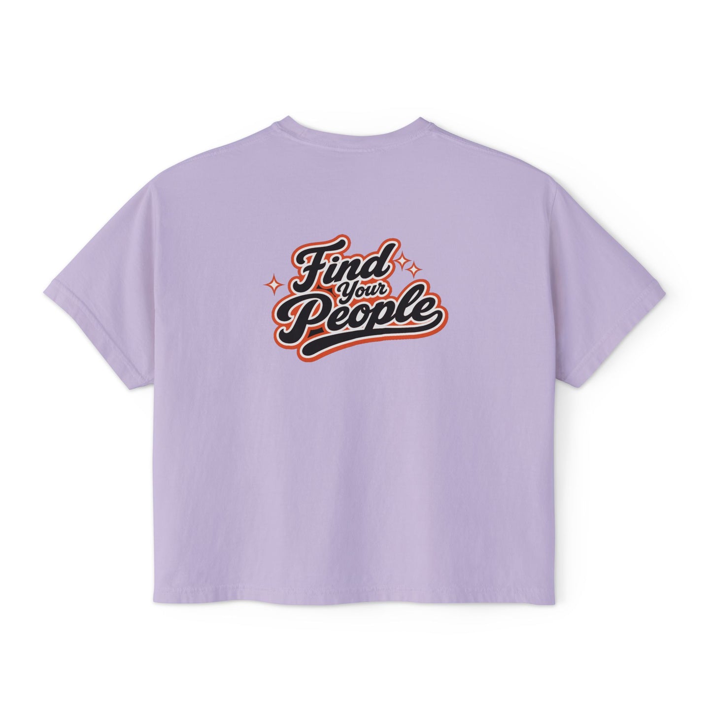 Find Your People Boxy Tee — Women's Casual Retro Script T-Shirt