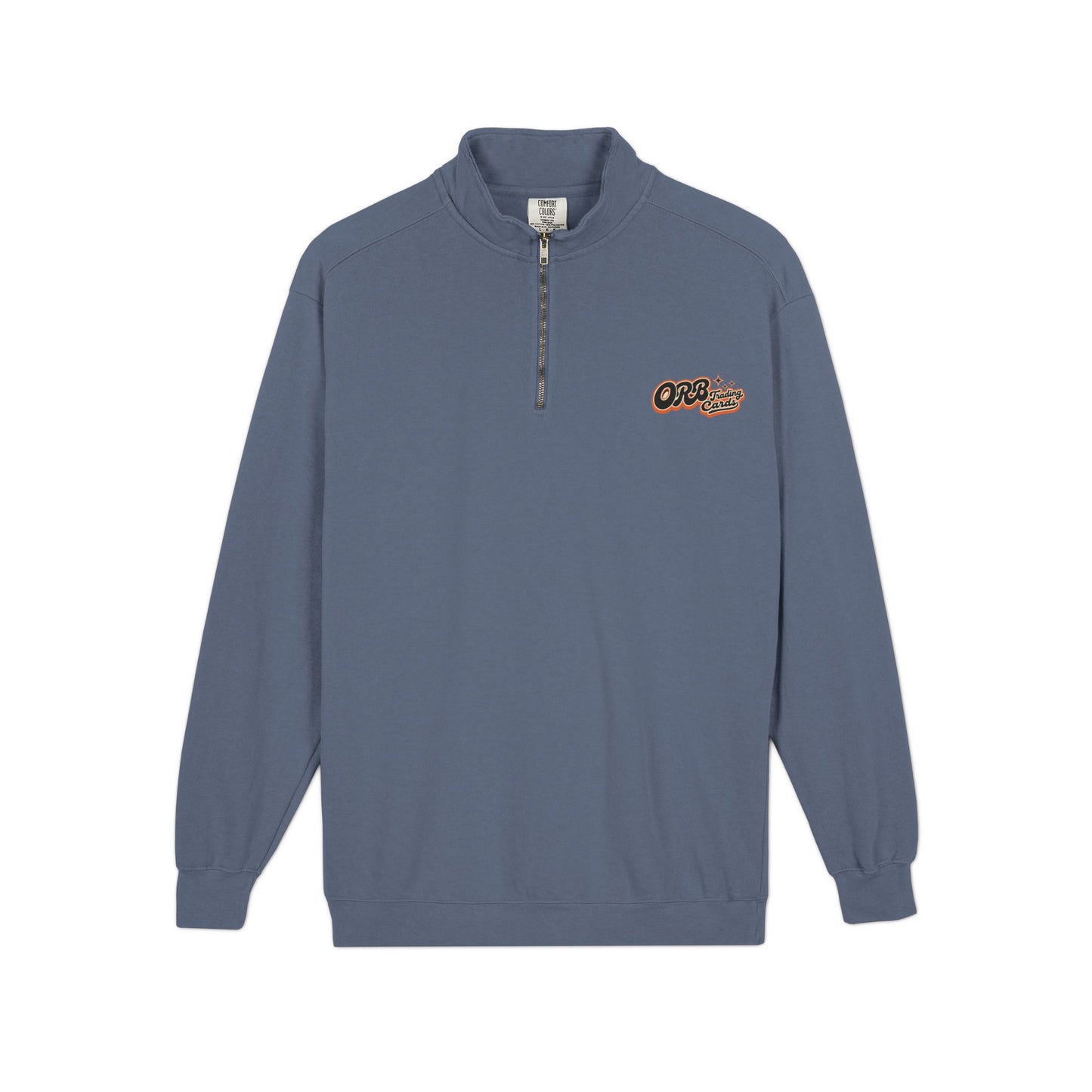 Quarter-Zip Sweatshirt — Retro 'OFB' Chest Logo, Casual Lightweight Pullover