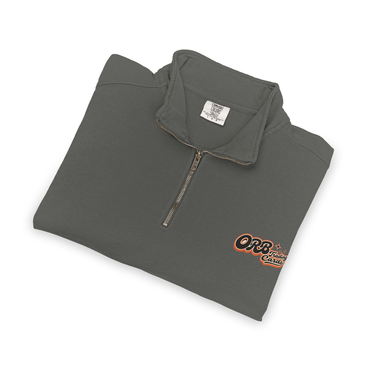 Quarter-Zip Sweatshirt — Retro 'OFB' Chest Logo, Casual Lightweight Pullover