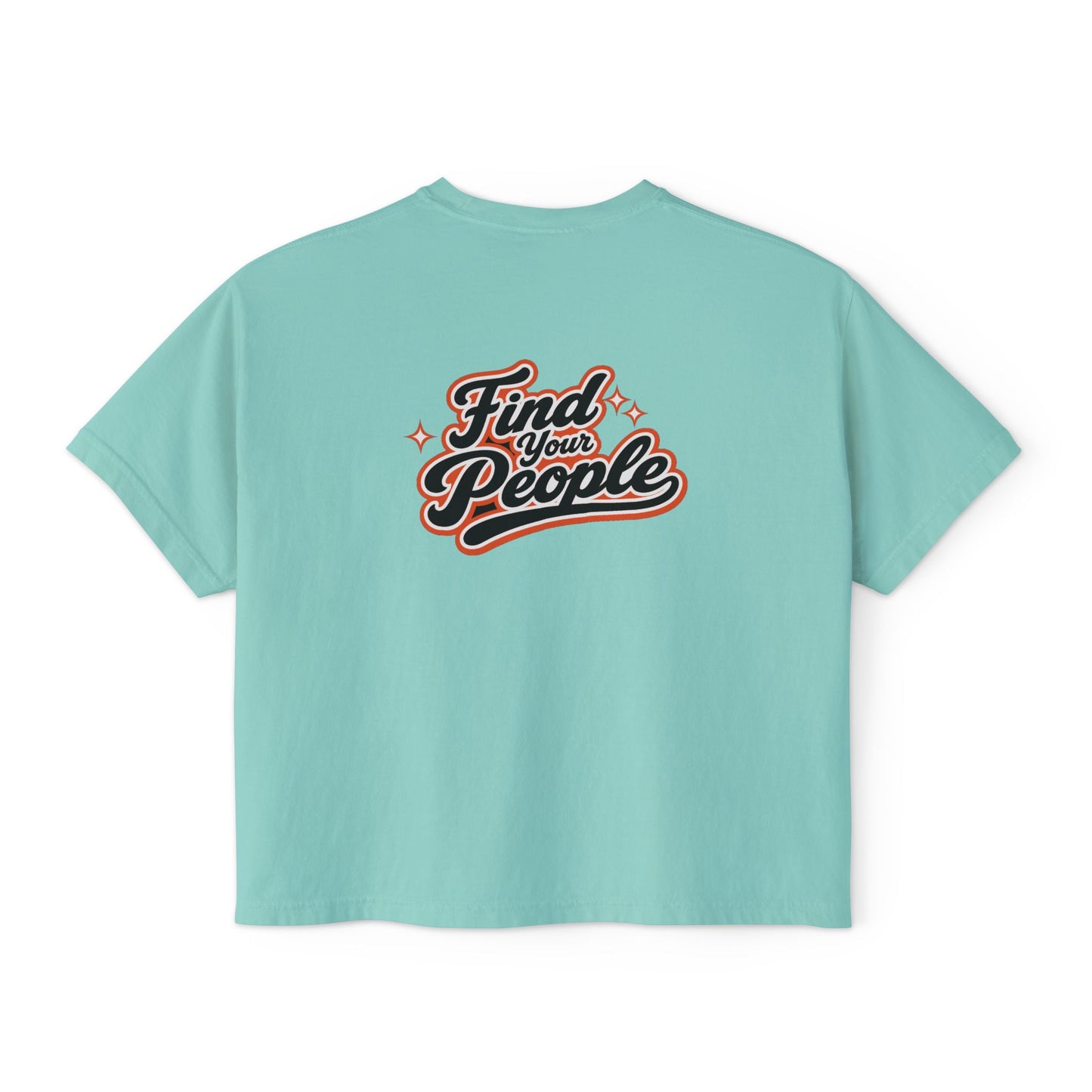 Find Your People Boxy Tee — Women's Casual Retro Script T-Shirt