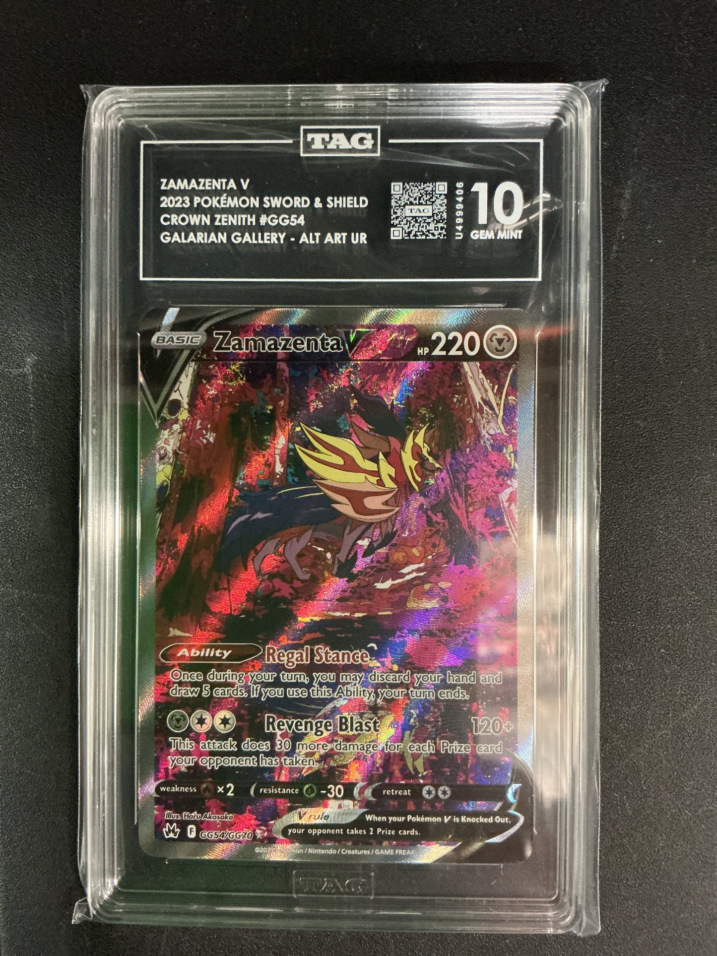 SWSH: Crown Zenith: Galarian Gallery Zamazenta V 10 TAG #GG54/GG70