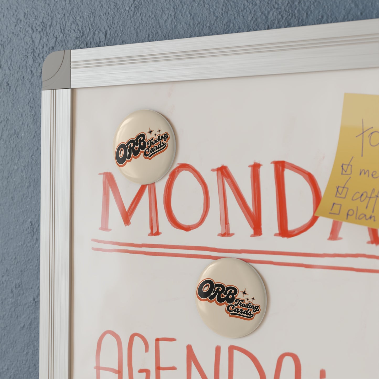 Round Button Magnet — Retro "ORB Trading Cards" Logo