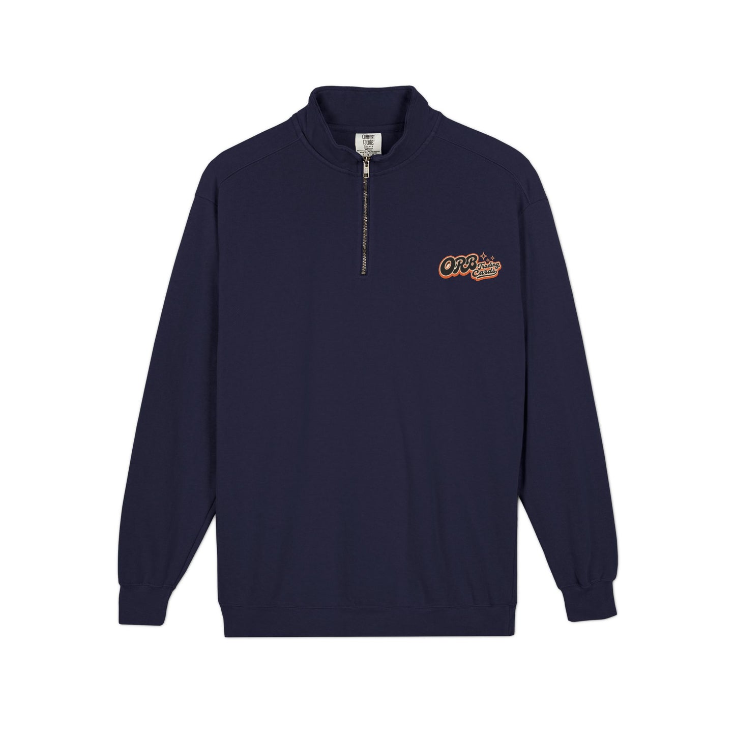 Quarter-Zip Sweatshirt — Retro 'OFB' Chest Logo, Casual Lightweight Pullover