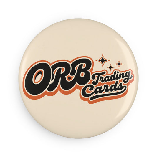 Round Button Magnet — Retro "ORB Trading Cards" Logo
