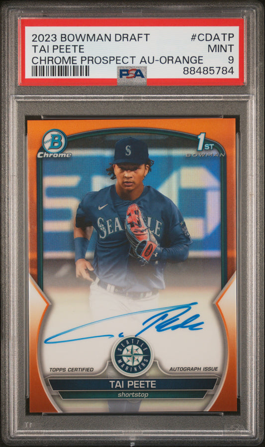 2023 Bowman Draft Auto Tai Peete Chrome Prospect  PSA 9 /25