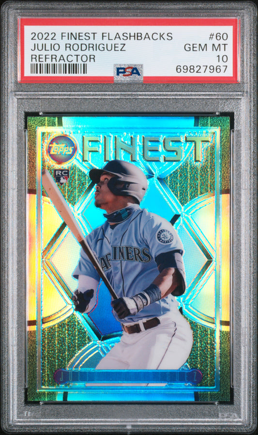 2022 Topps Finest Flashbacks #60 Julio Rodriguez Refractor PSA 10