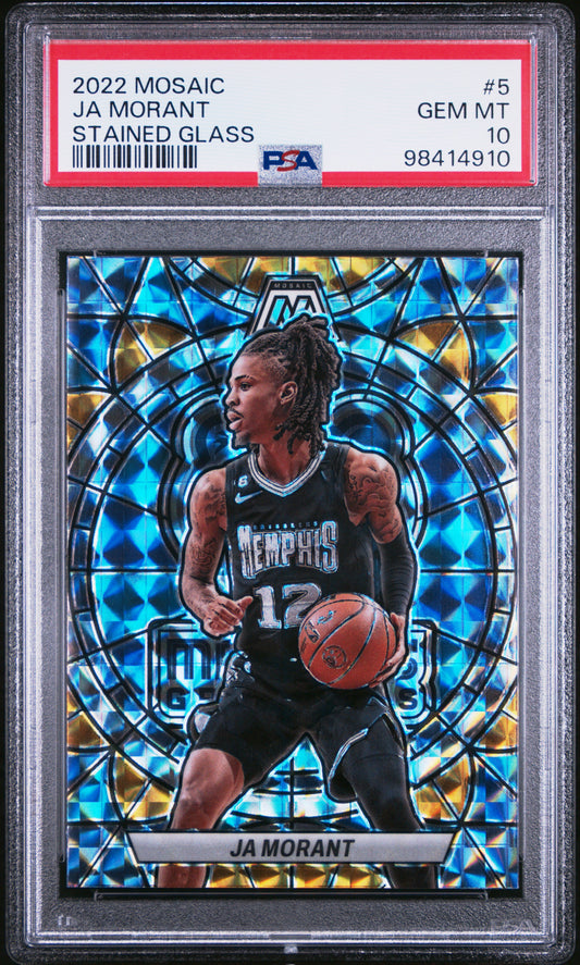 2022 Panini Mosaic Stained Glass #5 Ja Morant PSA 10